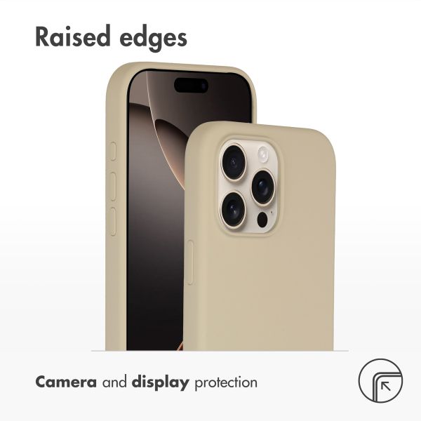 Accezz Liquid Silicone Back Cover with MagSafe Apple iPhone 16 Pro Max - Stone