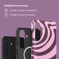 Selencia Vivid Backcover met MagSafe Samsung Galaxy S25 - Wavy Swirl Pink Plum
