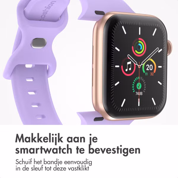 imoshion Siliconen⁺ bandje Apple Watch Series 1 t/m 9 / SE (38/40/41 mm) | Series 10 / 11 (42 mm) - Maat S/M - Lila