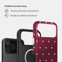 Selencia Vivid Backcover met MagSafe Apple iPhone 17 Pro - Happy Dots Burgundy