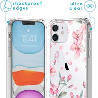 imoshion Design hoesje met koord iPhone 12 Mini - Bloem - Roze