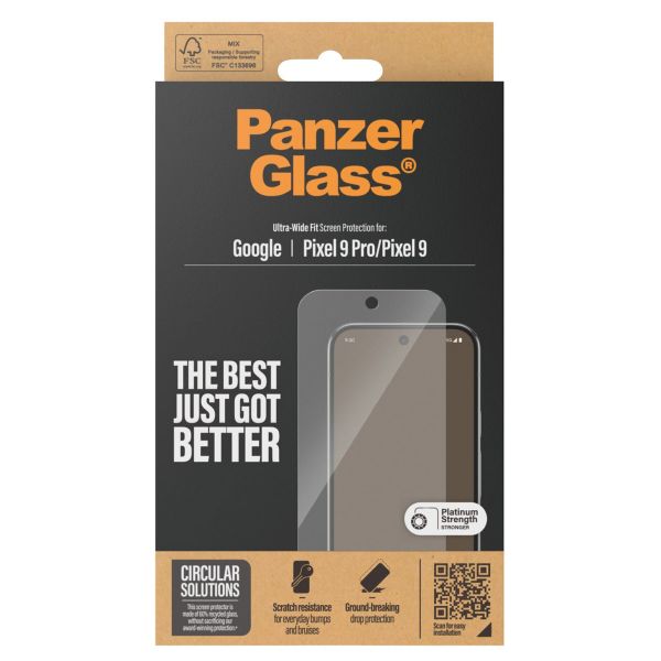 PanzerGlass Ultra-Wide Fit Anti-Bacterial Screenprotector Google Pixel 9 / 9 Pro