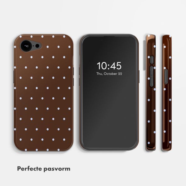 Selencia Vivid Backcover met MagSafe Apple iPhone 17e / 16e - Happy Dots Chocolate