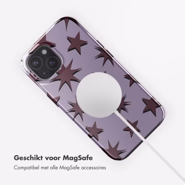 Selencia Vivid Backcover met MagSafe Apple iPhone 15 - Stars Plum Lilac