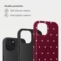 Selencia Vivid Back Cover Apple iPhone 15 - Happy Dots Burgundy