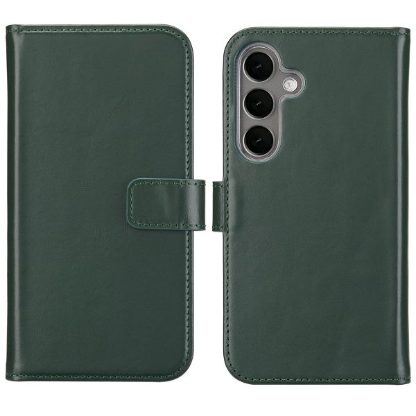 Selencia Echt Lederen Bookcase Samsung Galaxy S25 - Groen