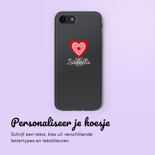 Gepersonaliseerd hoesje met hartje iPhone SE (2022 / 2020) / 8 / 7 - Transparant