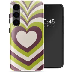 Selencia Vivid Backcover Samsung Galaxy S24 - Double Hearts Plum Fern