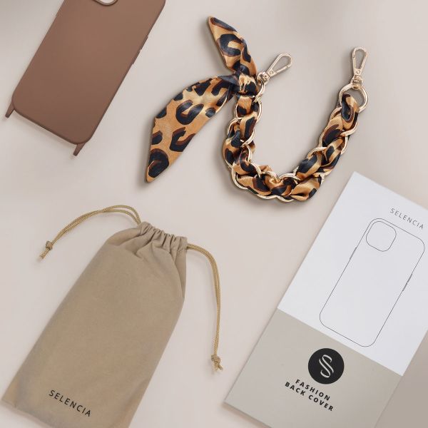 Selencia Backcover met luxe polskoord Samsung Galaxy S23 FE - Bruin