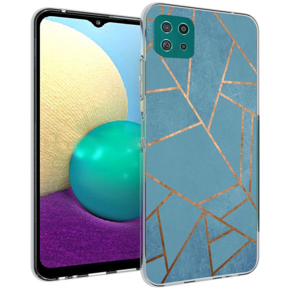 imoshion Design hoesje Samsung Galaxy A22 (5G) - Grafisch Koper / Blauw