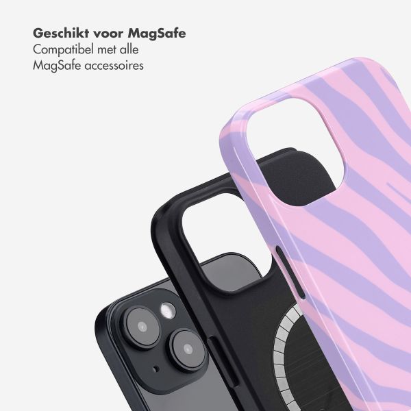 Selencia Vivid Tough Backcover met MagSafe iPhone 14 - Zebra Light Pink Lilac