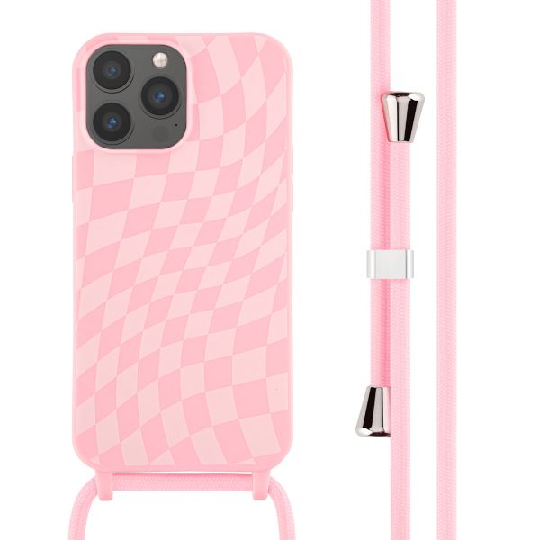 imoshion Siliconen design hoesje met koord iPhone 13 Pro Max - Retro Pink