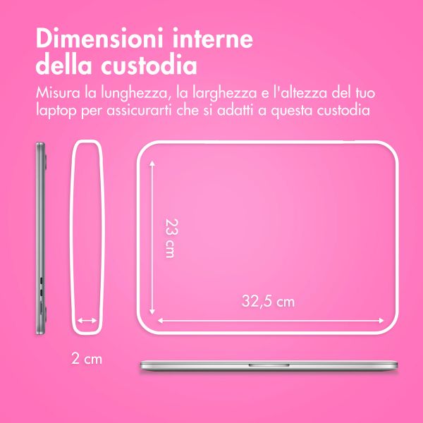 imoshion Fluffy Laptop hoes 13-14 inch - Laptopsleeve - Hot Pink