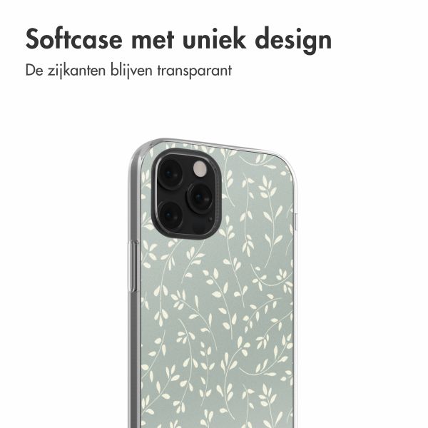 imoshion  Design hoesje iPhone 12 (Pro) - Smoke Green Flowers