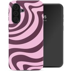 Selencia Vivid Back Cover Samsung Galaxy A37 (5G) - Wavy Swirl Pink Plum