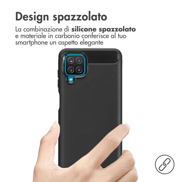 imoshion Brushed Backcover Samsung Galaxy A12 - Zwart