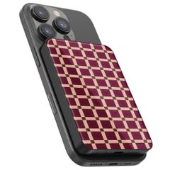Selencia Vivid Powerbank 5.000 mAh - Draadloze Powerbank - MagSafe en Qi - Black / Check This Burgundy