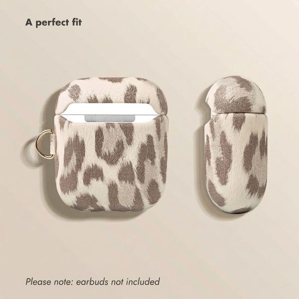 Selencia Sabi case leopard print  Apple AirPods 1 / 2 - Soft Ivory