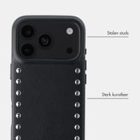 Selencia Studs Backcover met MagSafe Apple iPhone 18 Pro / 17 Pro - Velvet Black