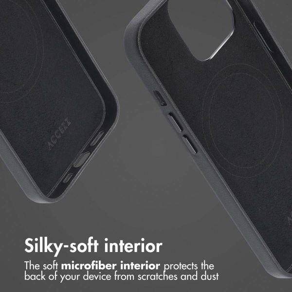 Accezz Leather Back Cover with MagSafe Apple iPhone 13 Pro - Onyx Black