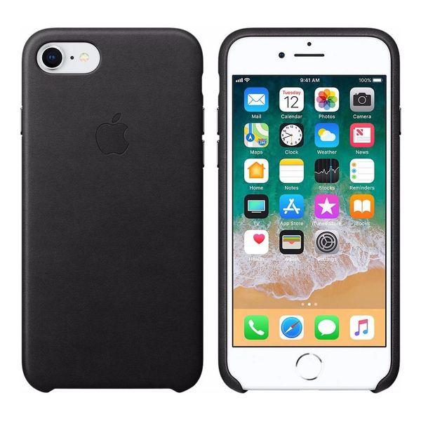 Apple Leather Backcover Apple iPhone SE (2022 / 2020) / 8 / 7 - Black
