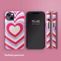 Selencia Vivid Backcover met MagSafe Apple iPhone 13 - Double Hearts Rubine Red Lilac
