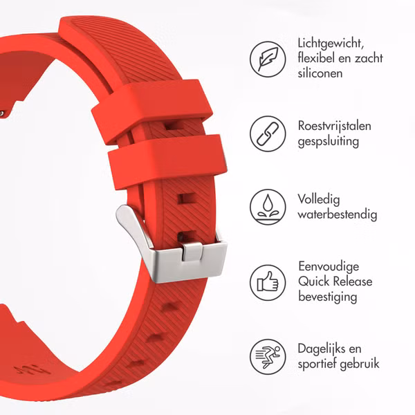 imoshion Flexibel Siliconen bandje - Universeel 22 mm aansluiting - Rood