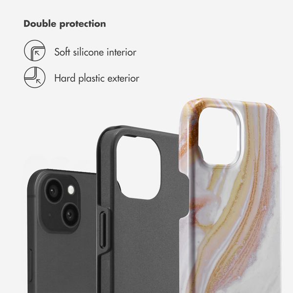 Selencia Vivid Back Cover Apple iPhone 15 - Chic Marble Gold