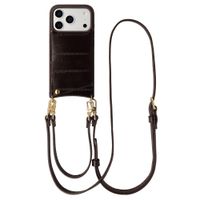 Selencia Nova Real Leather Back Cover with Card Holder Apple iPhone 17 Pro - Dark Chocolate