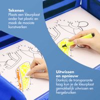 imoshion Reistafel - tablethouder auto - 7 opbergvakken - inclusief 2 kleurplaten - Blauw