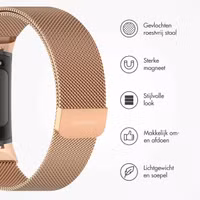 imoshion Milanees magnetisch bandje Fitbit Charge 5 - Maat M - Rosé Goud