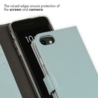 Selencia Genuine Leather Book Case Apple iPhone SE (2022 / 2020) / 8 / 7 / 6(s) - Air Blue