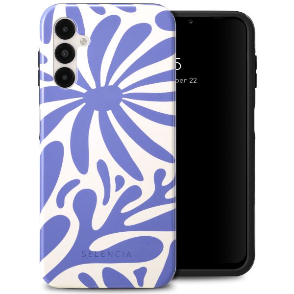 Selencia Vivid Tough Backcover Samsung Galaxy A14 (5G/4G) - Modern Bloom Sapphire Blue