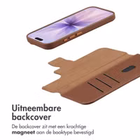 Accezz Leather Bookcase 2-in-1 met MagSafe Apple iPhone 17 - Sienna Brown