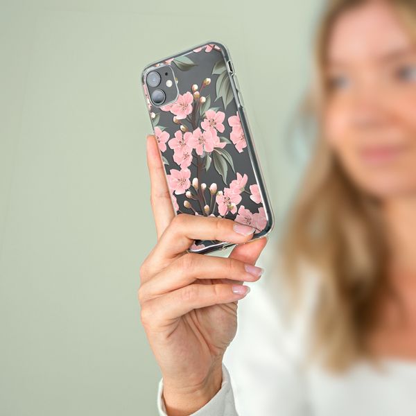 imoshion Design hoesje iPhone 11 - Bloem - Roze / Groen