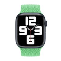 Apple Gevlochten solobandje Apple Watch | 38/40/41/42 mm - Maat 4 - Bright Green