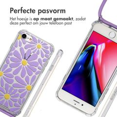 imoshion Design hoesje met koord Apple iPhone SE (2022 / 2020) / 8 / 7 - Tropical Violet Flowers Connect