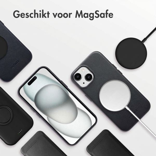 Accezz MagSafe Leather Backcover Apple iPhone 15 - Onyx Black