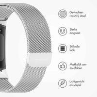 imoshion Milanees magnetisch bandje Fitbit Charge 5 - Maat S - Zilver