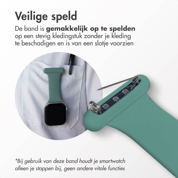 imoshion Verpleegkundige siliconenband Apple Watch Series 1 t/m 9 / SE (38/40/41 mm) | Series 10 / 11 (42 mm) - Groen