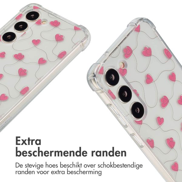 imoshion Design hoesje met koord Samsung Galaxy S23 - Dusty Rose Connected Hearts