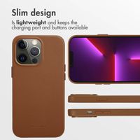 Accezz Leather Back Cover with MagSafe Apple iPhone 13 Pro - Sienna Brown