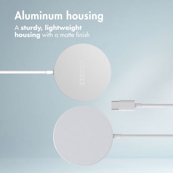 Accezz Wireless Charger USB-C - MagSafe and Qi2 Wireless Charger - 1 Metre - White