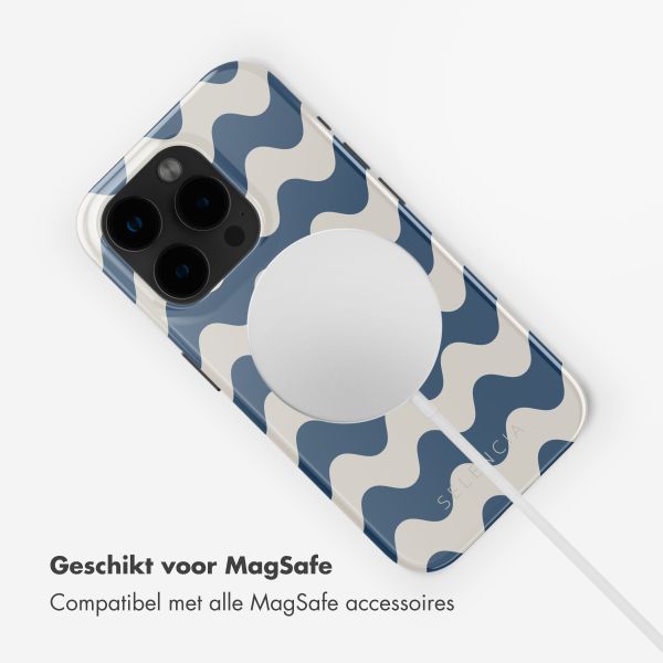 Selencia Vivid Backcover met MagSafe Apple iPhone 15 Pro - Wave Vibes Classic Blue