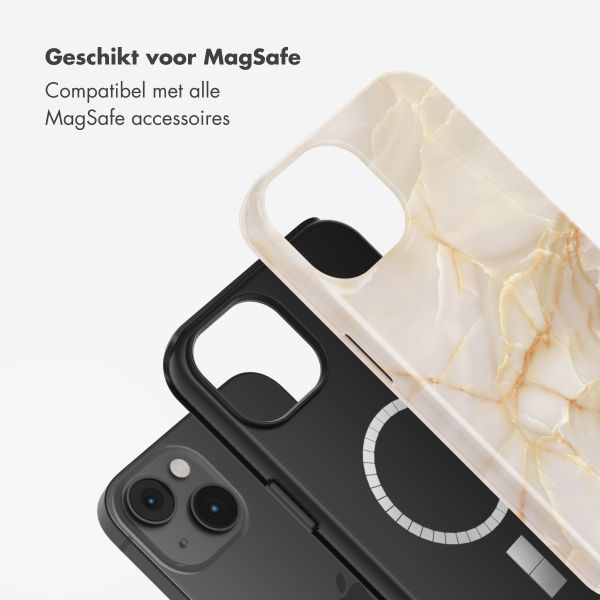 Selencia Vivid Tough Backcover met MagSafe iPhone 14 - Golden Beige Marble