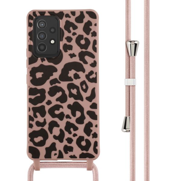 imoshion Siliconen design hoesje met koord Samsung Galaxy A53 - Animal Pink