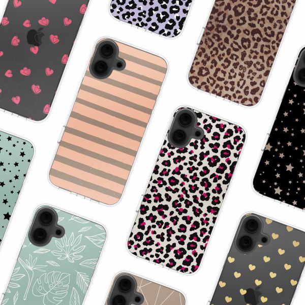 imoshion Design hoesje Apple iPhone 16 - Striped peach reverse