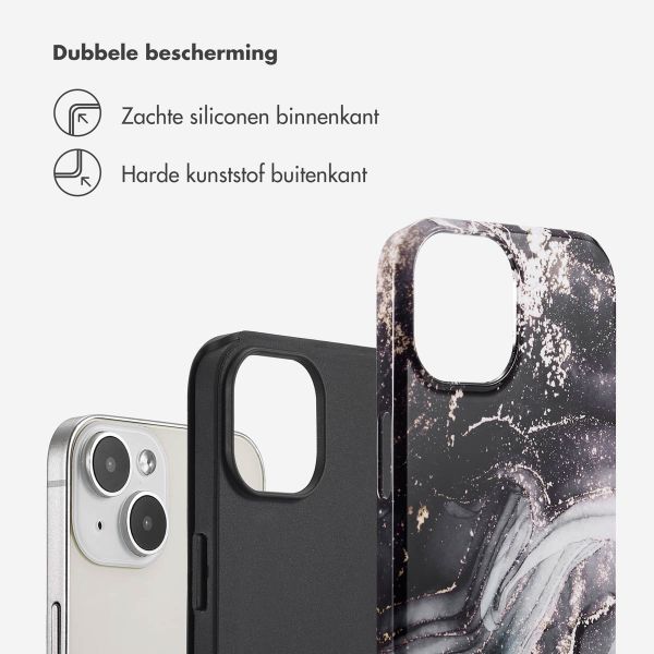 Selencia Vivid Tough Backcover iPhone 14 - Chic Marble Black