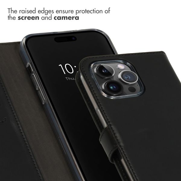 Selencia Genuine Leather Book Case Apple iPhone 15 Pro Max - Black
