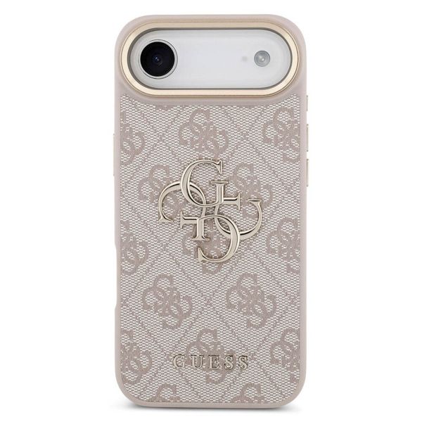 Guess 4G Metal Logo Backcover Apple iPhone Air - Gold Edge - Pink